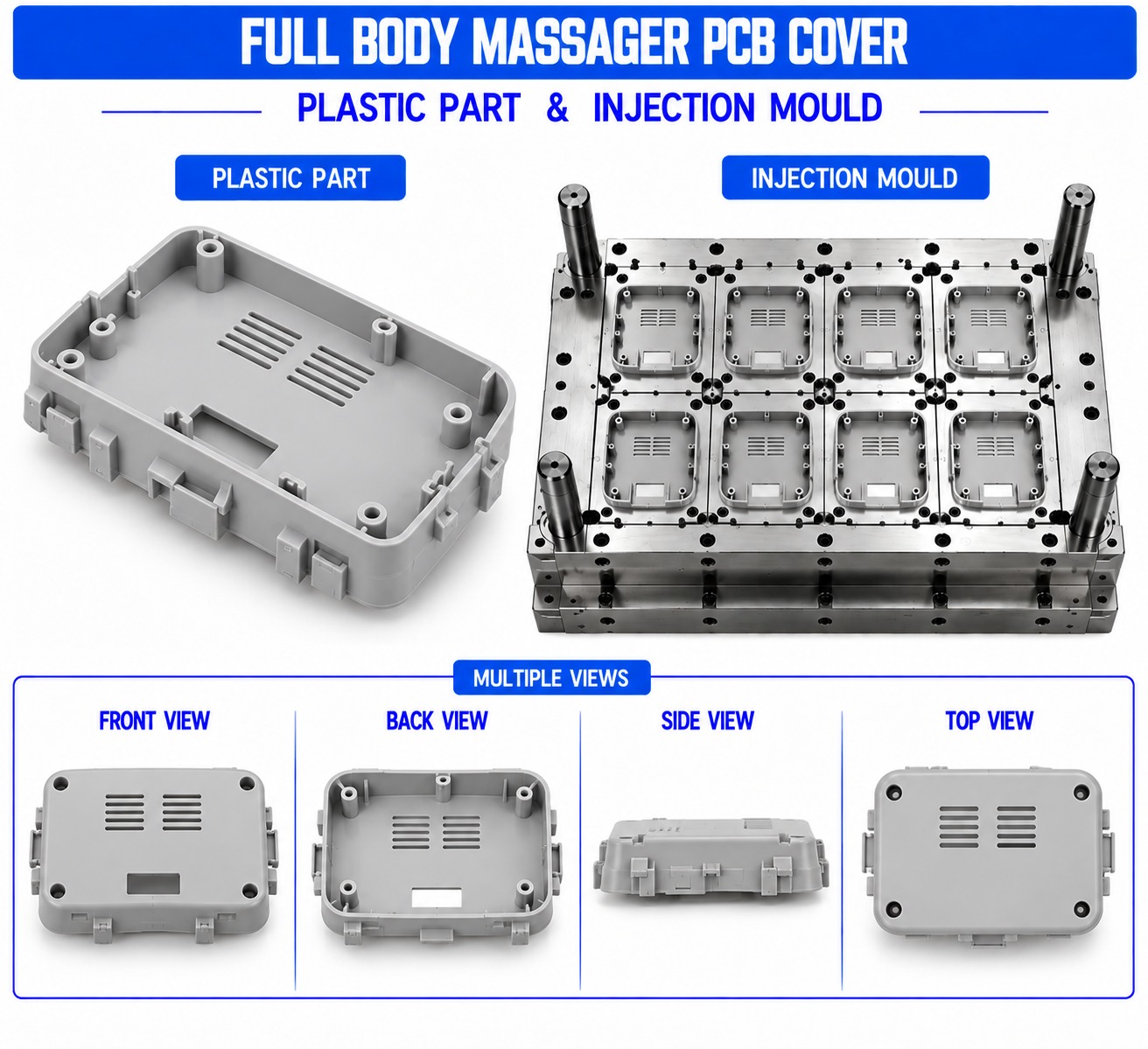 Full Body Massager Plastic PCB Cover Mould and Moulding Services